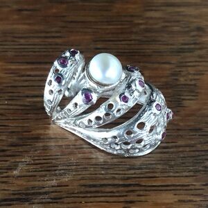 $47  Unique Estate Scarf Slide  Sterling Silver  10.4 grams  Marked 925